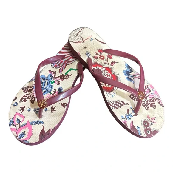 Tory Burch Thin Platform Printed Sandals in New Claret - Picture 2 of 7